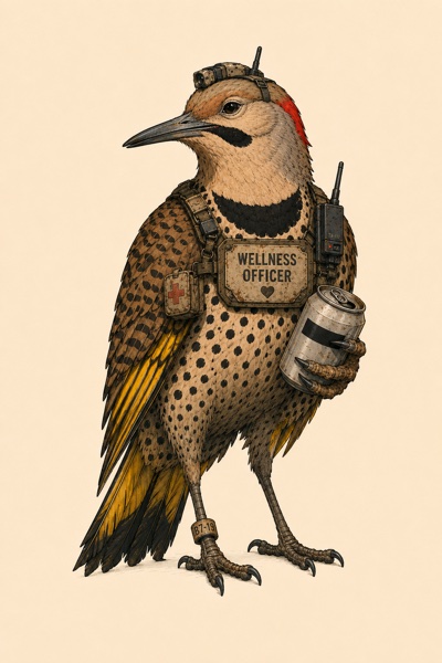 Northern Flicker (Buford), the Bureau Wellness Officer